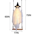 thumbnail image 5 of LOWLHOME 6 FT Halloween Hanging Swing Ghost Decor, Spooky Halloween Ghost Decor Outdoor, LED Lights & Remote Control and Rope Adjustable, Halloween Decor for Tree Porch Yard, 5 of 8
