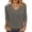 Gray, variant on Tops for Women 3/4 Length Sleeve Seashell V Neck Loose Fitted Comfy Stretch Summer Blouses T-Shirts