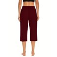 thumbnail image 7 of ABATAB Women's Plus Size Capri Pants Loose Soft Yoga Workout Crop Pants Casual Lounge Exercise Running Capri Pants with Pockets, 7 of 7