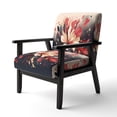 thumbnail image 3 of Designart "Beige Red Harmony In Chaos Balanced Disarray" Beige Floral Upholstered Accent Chair - Traditional Arm Chair For Bedroom, 3 of 7