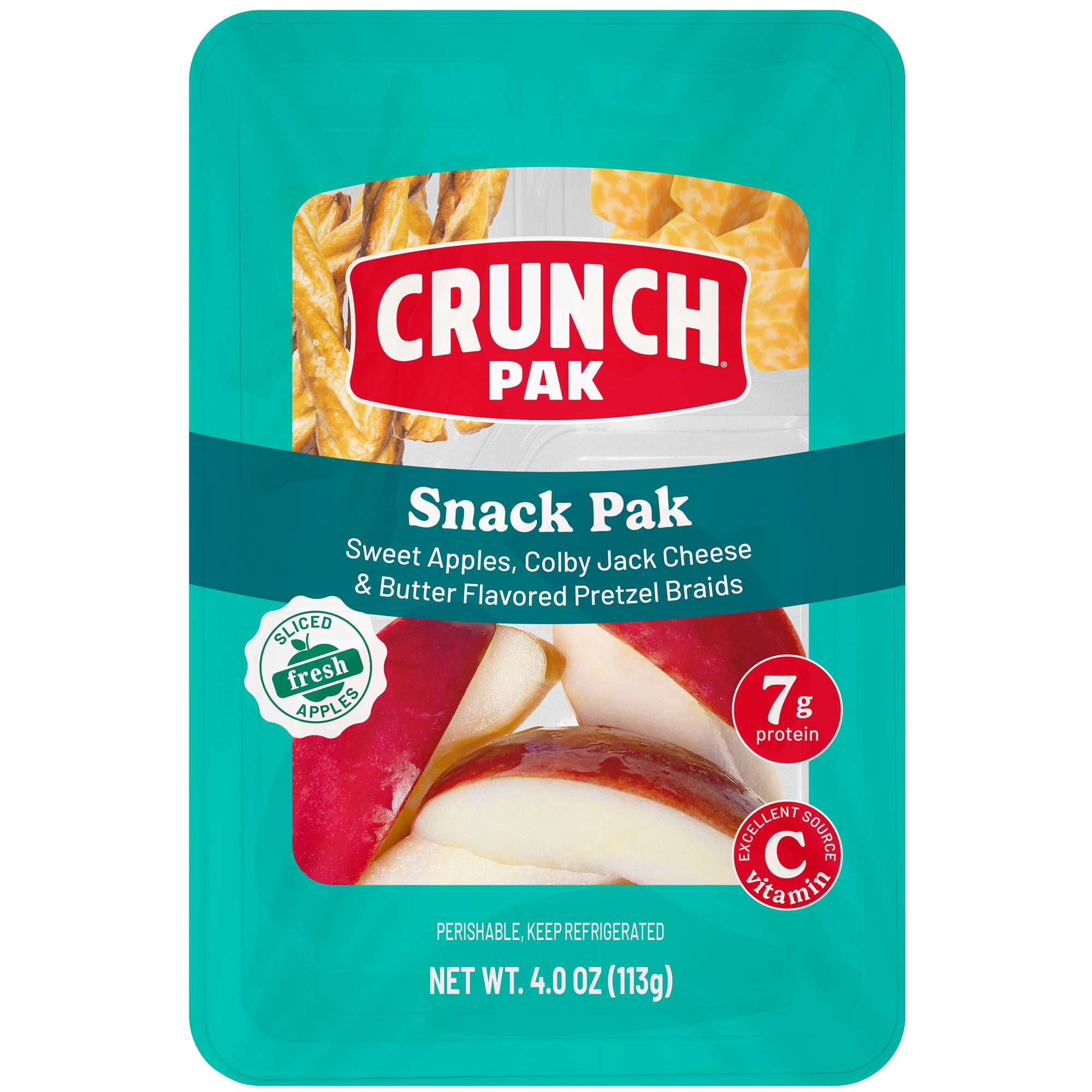 Crunch Pak Snack Pak Refrigerated Apple Slices with Colby Jack Cheese & Pretzel Braids