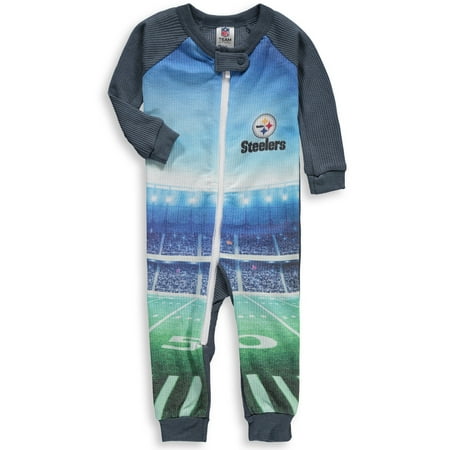 Pittsburgh Steelers Gerber Infant Union Suit Jumper - Gray