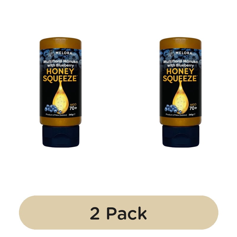 Melora Manuka Honey & Blueberry 70MGO Squeezy 330g, British Import (Pack of 2)