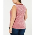 thumbnail image 3 of I-N-C Womens Velvet Tank Top, Pink, 0X, 3 of 4
