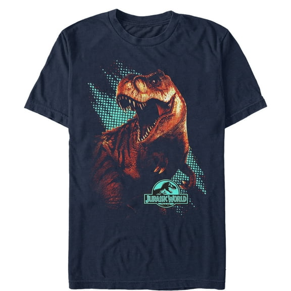 Men's Jurassic World T. Rex Computer Screen  Graphic Tee Navy Blue X Large