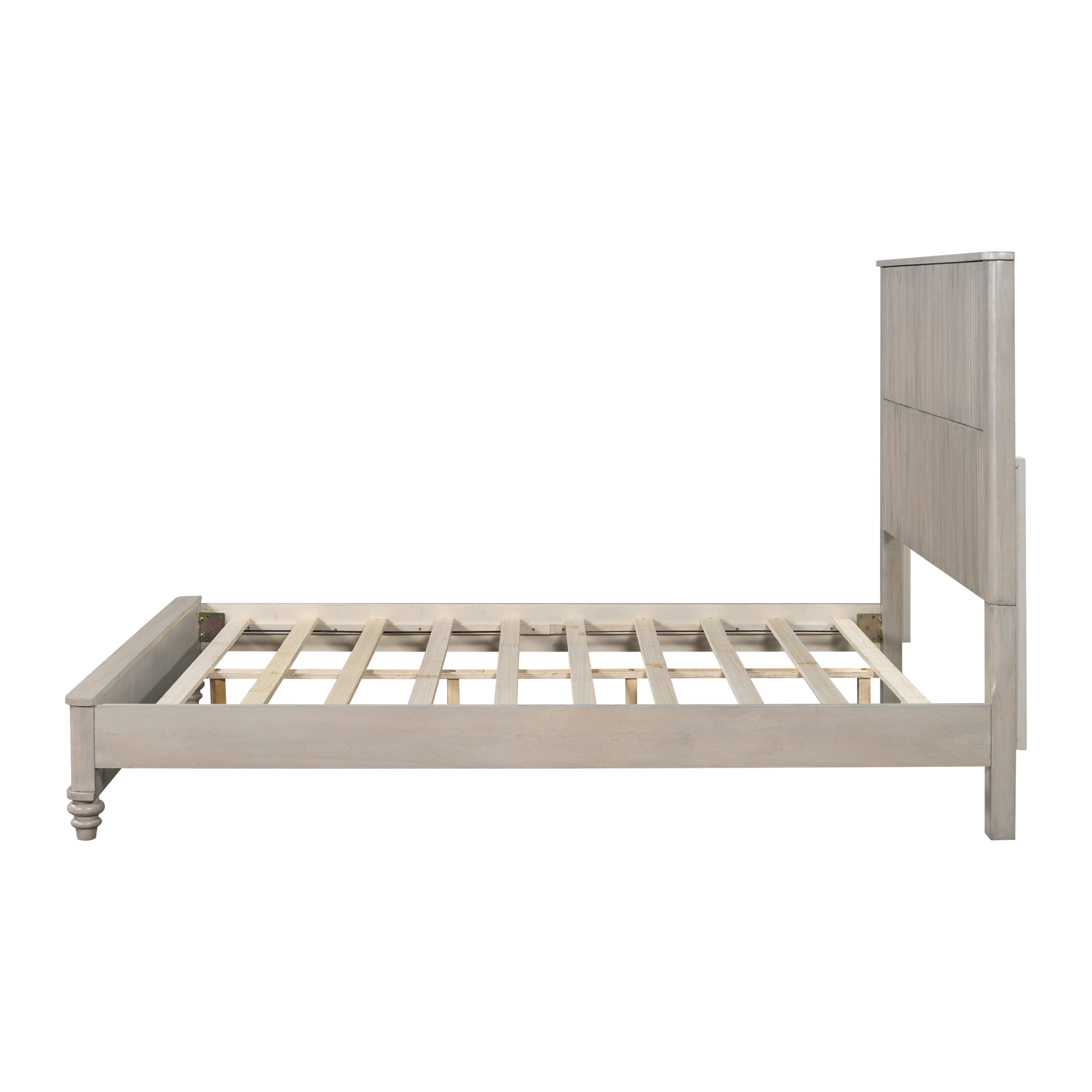 Noble House Classic Transitional Queen Platform Bed with Headboard, Solid Wood Frame, Beige