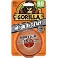 thumbnail image 2 of Gorilla Tough & Clear, Double Sided Mounting Tape, Weatherproof, 1" x 60", Clear, (Pack of 2), 2 of 9