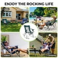 thumbnail image 5 of FUNDANGO 2-Pack Rocking Camping Chairs for Patio Swing Lounge, Folding Chair with Headrest, Perfect for Adults, Blue, 5 of 10