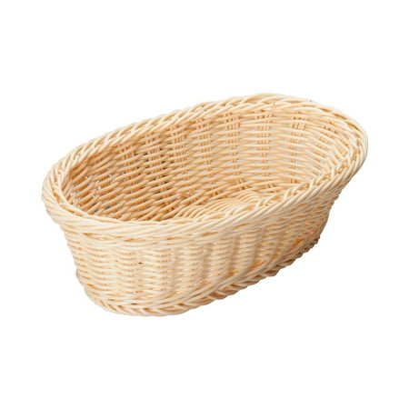 Brown Oval Basket - Brown Oval Poly Woven Baskets, 9-1/4