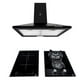 thumbnail image 1 of Tricombo SUPRA Campana de pared tipo moño color negra parrilla de inducción de dos quemadores parrilla de gas empotrable, 1 of 5