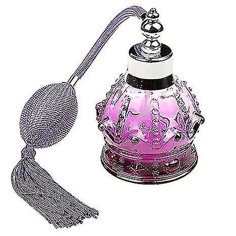 Botella De Perfume Vinta Bombilla Borla Atomizador 100ml - Púrpura