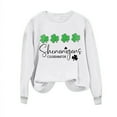 thumbnail image 4 of WREESH Womens Crewneck Sweatshirts St. Patrick's Day Sweatshirts Shamrocks Printed Graphic Sweatshirts Loose Fit Long Sleeved Tops Pullover Sweatshirts White, 4 of 4