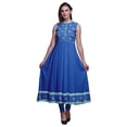 thumbnail image 1 of Bimba Kurtis Indiennes Mandala Bleues pour Femmes, Robe Anarkali Unie Prête à Porter, Kurti Indienne Imprimée XXX-Large, 1 of 6