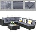 thumbnail image 2 of Gymax Set of 7 Rattan Sofa Set Sectional Conversation Furniture Set Patio Gray, 2 of 6