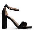 thumbnail image 2 of J. Adams Shirley Black Suede Ankle Strap High Heel Dressy Heeled Sandals, 2 of 4