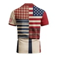 thumbnail image 5 of Men's USA 250th Anniversary Polo Shirt with Patriotic Flag and Plaid Patchwork Featuring Short Sleeves and Classic Collar Hot Pink XXXL, 5 of 5