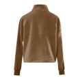 thumbnail image 6 of Jalioing Women's Crop Sweatshirts Fashion Trendy Solid Long Sleeve Stand Collar Half Zip Pullover Tops with Pocket, 6 of 8