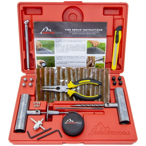 Boulder Tools Heavy Duty Tire Repair Kit for Car Truck RV SUV