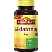 Nature Made Melatonin Tablets, Value Size, 3 Mg, 240 Count