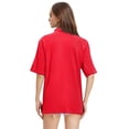 thumbnail image 4 of Polo Shirts for Women Short Sleeve Polo Golf T Shirts Summer Business Dressy Casual Tops Work 3 Button Collared Basic Tees Vermilion L, 4 of 4