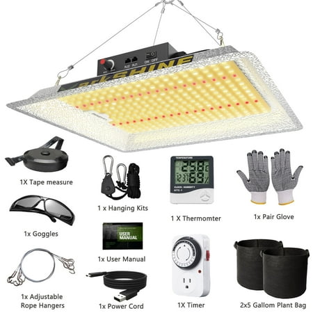 

MarkSHINE DW 1500 Grow Lights for Indoor Plants LED Grow Light Bulbs Full Spectrum Samsung LEDs Sunlike Veg Flower All Stage Hydroponics 1000W No noise