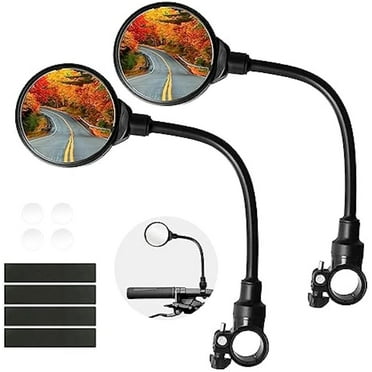 Lowrider Double Twisted Mirror Chrome Blue Bike Reflectors - Universal Bicycle Mirror