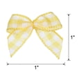 thumbnail image 2 of 50Pcs Mini Gingham Ribbon Bow 1" Checkered Fabric Satin Ribbon Bows for Craft DIY Hair Yellow and White, 2 of 6