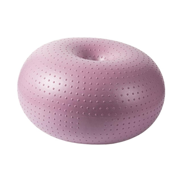 1 pieza pelota de fuerza inflable rítmica antiexplosión engrosamiento pelota de fitness pilates donut para entrenamiento oficina , Rosa A
