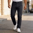 thumbnail image 4 of XIAONU Mens Solid Slim Fit Jeans Slim Tapered Full Length Button Fly Trousers Stretch Casual Everyday Bottoms, 4 of 6