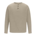 thumbnail image 3 of Blusas y camisas de manga larga con cuello en V para hombre, jersey de color liso con cuello en V, blusa holgada de manga larga para hombre, 3 of 6
