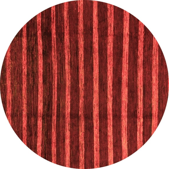 Ahgly Company Indoor Round Abstract Orange Modern Area Rugs, 5' Round