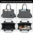thumbnail image 4 of Women's canvas tote bag, women's crossbody bag, large canvas handbag, canvas tote bag with pockets and compartments.（Black）, 4 of 6