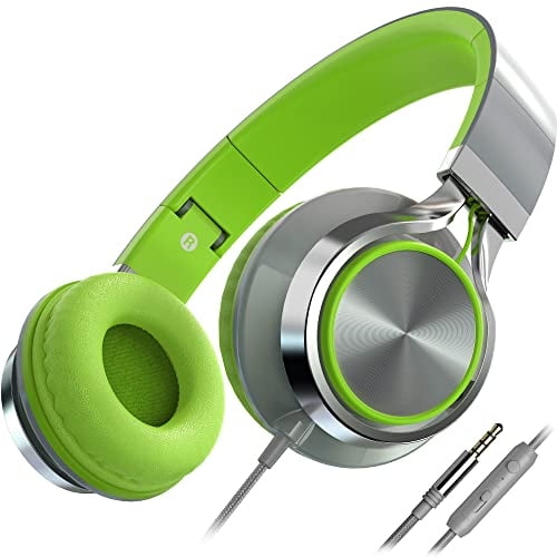 Audífonos Con Cable AILIHEN C8 Con Micrófono y Control de Volumen gris/verde