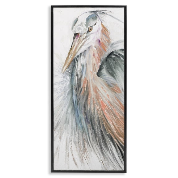 Stupell Industries Contemporary Modern Heron Black Framed Giclee Art, 10 x 24, by Patricia Pinto