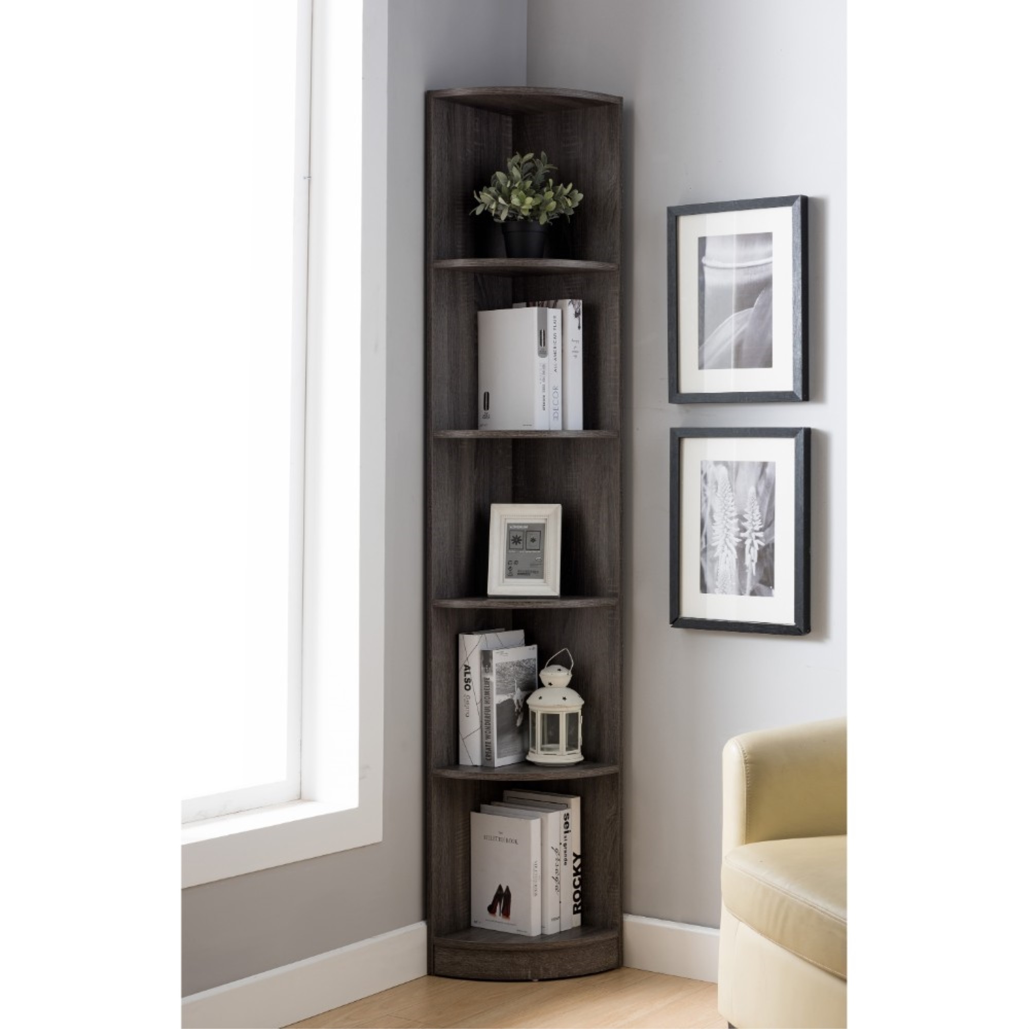 Wooden Corner Display Brown