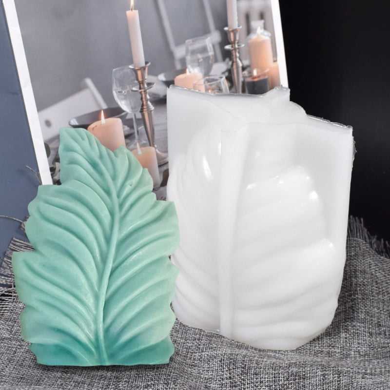 Leaf-shape Candle Mold Non-stick Easy to De-mold for DIY Candle Resin Casting