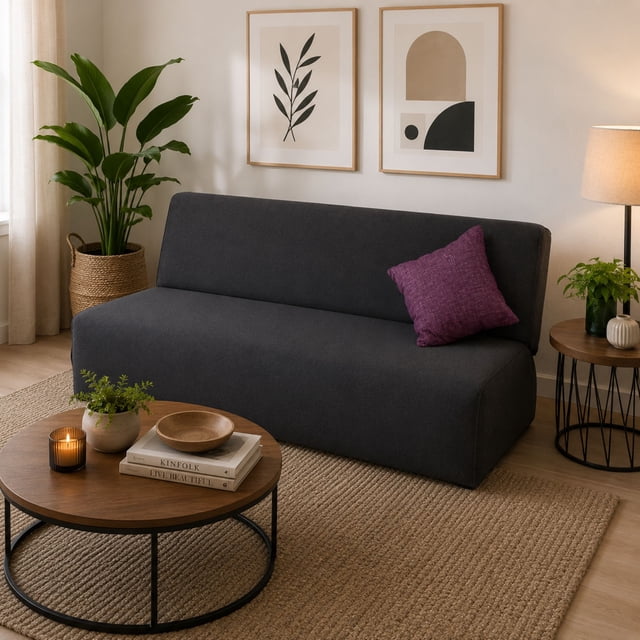 Sofá Cama Eco Clean M & E MUEBLES Gris Oxford Individual 3 Posiciones