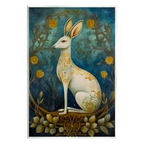 Stupell Industries Patterned Forest Rabbit Animals & Insects Painting Unframed Art Print Wall Art, 13 x 19
