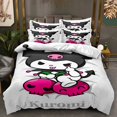 thumbnail image 4 of Juego de cama de Hello Kittys, ropa de cama de 2 piezas, 135x200cm, con estampado 3D de dibujos animados de Anime, Kuromi Melody Girl, 4 of 4