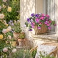 thumbnail image 5 of 25.5in Artificial Petunia Flowers, UV Resistant Silk Plants for Outdoor Garden Porch, Realistic Faux Floral Decor for Window Box Hanging Basket, Hot Pink, 5 of 5