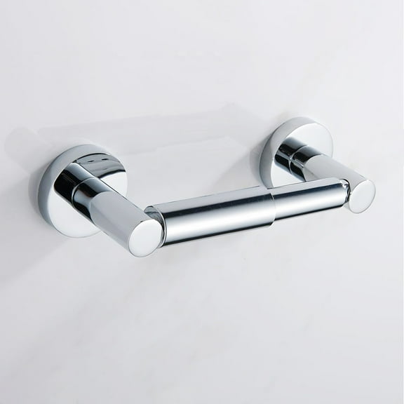 Grusce Chrome Toilet Roll Holder Paper Holder Roll Storer plastic Spindle Free Wall Mounted High Shine Polished