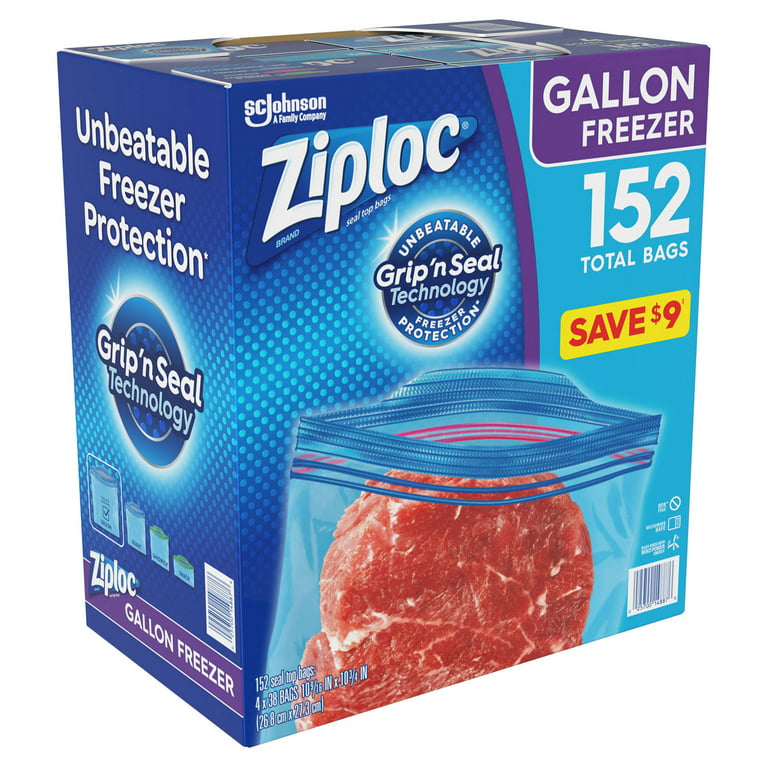Ziploc 01132 Freezer Bags 2 Gallon Size 10 Bags: Food Storage Bags Freezer  (025700011323-2)