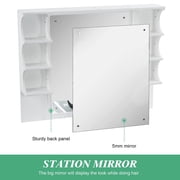 Barberpub Wall Mount Barber Station with Mirror, Shampoo Bowl, Beauty Spa Salon Equipment 3141