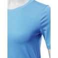thumbnail image 4 of A2Y Women's Basic Solid Premium Cotton Short Sleeve Crew Neck T Shirt Tee Tops Spring Blue 2XL, 4 of 6