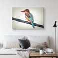 thumbnail image 2 of PixonSign Canvas Print Wall Art Red and Teal Kingfisher Bird Birds Wildlife Photography Realism Contemporary Relax/Calm Multicolor Ultra for Living Room, Bedroom, Office - 16"x24", 2 of 5