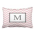 thumbnail image 1 of RYLABLUE Vintage Light Pink And White Chevron Monogram Polyester 20 x 30 Inch Rectangle Throw Pillow Covers With Hidden Zipper Home Sofa Cushion Decorative Pillowcases, 1 of 1