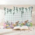 thumbnail image 3 of Easter Pillow Covers 2 Pack Colorful Texture Easter Eggs Rabbits Leaf Green Plaid Pillowcase Waterproof Outdoor Throw Pillow Cover for Patio Garden Square Cushion 16”x16”, 3 of 9