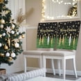 thumbnail image 3 of Green Christmas Tree Chair Covers Set of 6 Merry Christmas Gold Snow Pine Tree Black Chair Back Covers Stretch Removable Washable Slipcovers Protector for Dining Room Kitchen Party Decor, 3 of 5