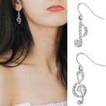 thumbnail image 2 of Besufy Asymmetric Rhinestone Inlaid Music Note Ear Hook Women Dangle Earrings, 2 of 7