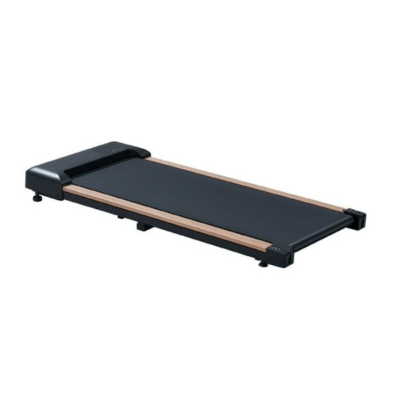 2.25HP Under Desk Treadmill, Portable Wood Walking Pad for Home & Office, Compact Running & Walking Machine with Control, LED Display, Black
